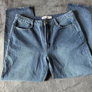 Rebecca Minkoff Jeans‎ Womens 10 Rhinestone Embellished Straight Stretch